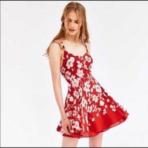 Kimchi blue red floral strappy dress